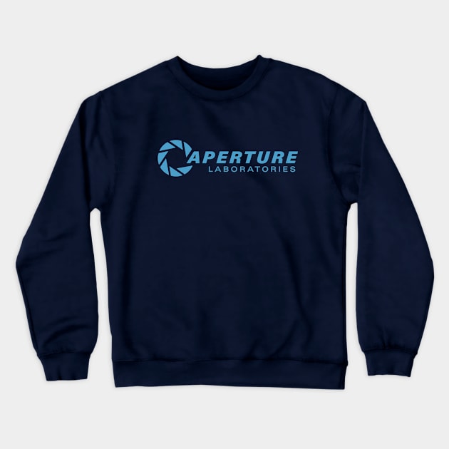 APERTURE LABORATORIES - NEON BLUE Crewneck Sweatshirt by mixtee